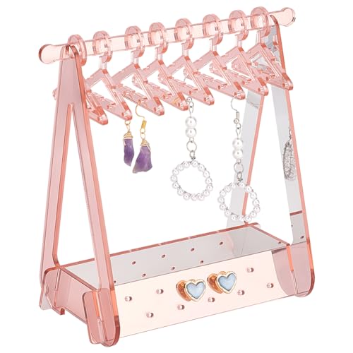 PH PandaHall Earring Holder Stand 52 Holes Cloth-Horse Shape Jewelry Display Stands Dangle Earring Hanging Organizer Acrylic Ear Studs Display Rack for Selling Retail Show Personal Exhibition - color: Coral