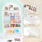DoubleFill 5 Tier Wooden Earring Display for Vendor Arch Jewelry Display Stand Rack with Adjustable Height for Retail Selling - color: Grey White