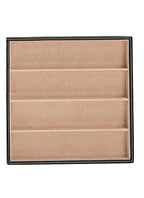 Glenor Co Jewelry Organizer Tray - Set of 2 - Stackable 8 Slots Jewelry Storage Trays - Display on Dresser or Drawer - for Necklace & Bracelet - Compatible with Other Trays - Black - size: Square - 4 Rectangle Slot x 2