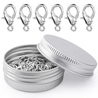 100PCS Lobster Clasps, Metal Alloy Small Lobster Claw Clasps, Weico Lobster Clip for Handmade Necklace, Bracelet Jewelry Making Accessories Fastener Hook(12mmx6mm, Nickel) - color: Nickel