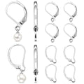 Liliaafar 12 Pcs Silver Leverback Earring Hooks French Earring Hooks 10x15mm Interchangeable Dangle Ear Wire Findings for Women Jewelry Making DIY Crafts Supplies, 2 Styles