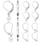 Liliaafar 12 Pcs Silver Leverback Earring Hooks French Earring Hooks 10x15mm Interchangeable Dangle Ear Wire Findings for Women Jewelry Making DIY Crafts Supplies, 2 Styles