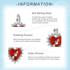 925 Sterling Silver Charms for Bracelets Gold Love and Heart Charms Cherry Blossom Dangle Beads Jewelry for Women - color: Cupid's Arrow Red Heart Pendant
