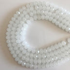 440Pcs 4mm Faceted White Glass Beads for Jewelry Making, Bracelets, Earrings, Wind Chimes, Suncatchers - color: White, size: 4mm