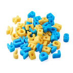 Yellow Blue Slide Letter Beads, 52Pcs Large Alphabet Bead Charm Block 3D Initial Beads with Horizontal Hole for Wristbands Bracelets Necklace Choker Jewelry Making - color: Yellow Blue, Letter A~Z