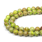 MJDCB 4mm Fruit Green Imperial Jasper Gemstone Beads Round Loose Stone Bead for Jewelry Making Bracelets Necklaces - color: Fruit Green Imperial Jasper, size: 4mm