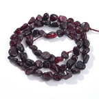 6-8mm Natural Red Garnet Nuggets Oval Free Tumbled Pebble Semi Precious Gemstone Loose Stone Beads Approx 15.5 inch for DIY Jewelry Making - color: Red Garnet