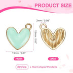MECCANIXITY Enamel Alloy Heart Charm, Valentine Heart Pendants Love Jewelry Making Charm for DIY Necklace Bracelet Earrings Keychain - color: Sky Blue