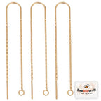 Beebeecraft 10Pcs/Box Ear Threads 103mm 18K Gold Plated Long String Earring Threader Pull Through Threaded Long Chain with Loop for DIY Earring Making - color: Golden, size: 103mm