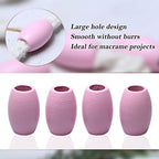 woodeni Large Oval Pink Wooden Beads - 40 Pieces, 30mm x 20mm, Hole 9mm - Ideal for Macrame, Necklaces, Bracelets & Garlands - color: 30x20mm, Pink#40pcs