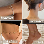 4Pcs Silver Necklace Extenders for Women 14k Extender Chain for Bracelet Anklet Waist for Jewelry Making - color: silver A