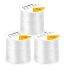 3 Rolls Elastic Bracelets String Cord, 1mm Round Crystal Elastic String for Bracelets Necklace Beading & Jewelry Making, White Transparent Stretch Bead Cord Thread - size: 1mm