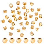 PH PandaHall 50PCS 24k Gold Plated Triangle Brass Spacer Beads, 4.5mm Smooth Metal Beads for Summer Bracelet Necklace DIY Crafts, Hole: 1.8mm - color: 24K Gold