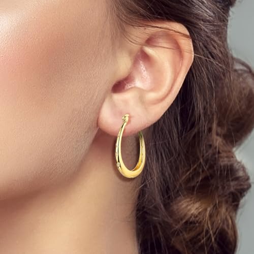 LAZA 925 Sterling Silver Hoop Earrings for Women, Sterling Silver Butterfly Hoops Colorful Flowers Hoop Huggie Earrings Hypoallergenic Jewelry Gifts for Women - color: Golden Droplet Shape Earring