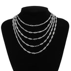 12 Pack Paperclip Chain Necklace Bulk Adjustable Gold Plated Stainless Steel Necklace Chains for Jewelry Making - color: Mix 16 Inches