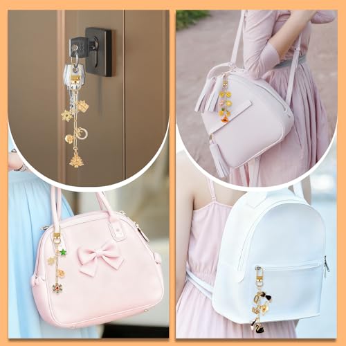 Wurosi 50 Set Paperclip Keychain Making Kit, Bag Charm Kit, 50 Keychain Clips, 50 Extender Chain, 50 Resealable Pouch Bag, 50 Thank You Cards, 5M Hemp Rope, Jewelry Making Kit for DIY Keyrings Charms - color: 50 Set Keychain Making Kit