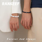 RANKEEF Tiger Eye Bracelet For Men 8MM Natural Stone Stretch Adjustable Black Crystal Beaded Bracelet for Men Women Gifts - color: 2,white,black-A