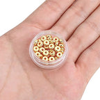 BEADIA 14K Gold Plated Roudelle Spacer Beads 5x2mm 50pcs for Jewelry Making Findings Non Tarnish - color: 14K Gold, size: 5x2mm Roudelle