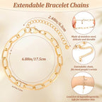 Mckanti 674 Pieces Charm Bracelet Making Kit, Including Paperclip Chain Bracelets, Charms, Jump Rings for DIY Bracelet Making(Gold & Silver)