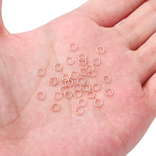 BEADIA Rose Gold Plated Jump Rings Non Tarnish 4mm 900pcs for Jewelry Making Findings - color: Rose Gold, size: 0.5x4mm