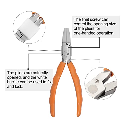 6 Inch Stainless Steel Flat Pliers - Eyeglasses Repair & Adjustment Tool with Nylon Jaw - style: Tilt Angle Plier