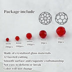480pcs Crystal Glass Beads 3mm 4mm 6mm 8mm 10mm Round Faceted Glass Spacer Beads for Bracelets Necklace Earring DIY Jewelry Making Craft(Red) - color: Red