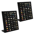 Homeanda Ring Display Stand with Velvet Lining, 2 Pcs L-Shaped Jewelry Organizer with Individual Slots, Sturdy Non-Slip Base for Retail Display, Home Storage & Photography (8" x 4" x 9.6") - style: 2 PCS