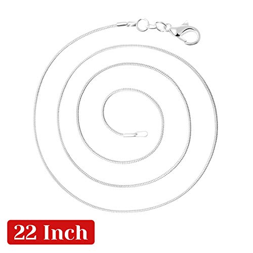 PAXCOO 25 Pack Chains for Jewelry Making, Necklace Chains Bulk Silver Plated Snake Chains for Necklace Jewelry Making, 1.2 mm - size: 22 Inches