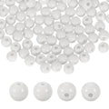 HARFINGTON 200pcs White Acrylic Round Beads 6mm Dia 1.9mm Hole Plastic Resin Smooth Balls Loose Bead for Jewelry Making Bracelets Necklace Earrings DIY - color: White, size: 6mm