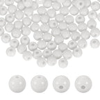 HARFINGTON 200pcs White Acrylic Round Beads 6mm Dia 1.9mm Hole Plastic Resin Smooth Balls Loose Bead for Jewelry Making Bracelets Necklace Earrings DIY - color: White, size: 6mm