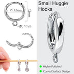 stino 16Pcs Huggie Earring Hooks for Jewelry Making, Brass Earring Clasps, Findings & Supplies(White Gold Plated) - color: White Gold Plated