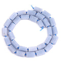 GEM-Inside 28Pcs 8x12mm Natural Blue Anglite Stone Gemstone Faceted Freeform Tube Column Chakra Beads for Jewelry Making Full 15" Strand Power Energy Healing Stone - color: Blue Anglite