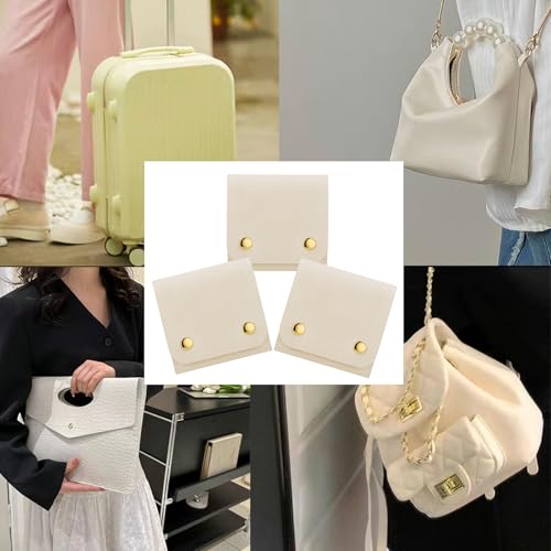 3pcs Small Jewelry Bags Butto Pouches Organizer Cases Gift Bags for Jewelry, 3"x3", Beige - color: Beige