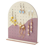 PH PandaHall Wood Earring Display Stands, 106 Holes Earring Holder Organizer Arch-shape Stud Earring Holder 2 Tones Jewelry Rack for Personal Usage Retail Trade Craft Show Exhibition