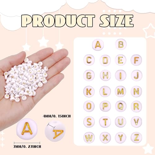300Pcs Letter Beads S 4X7mm Gold Alphabet Beads Acrylic Round Shape Loose Beads for Name Bracelets Necklaces Key Chains DIY Jewelry Making (S) - color: Gold, size: S
