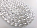 JM Design Clear Quartz Crystal Faceted Round Loose Gemstone Beads Size 10mm 15.5" Strand for Jewelry Making - size: 10mm