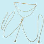 14K Gold Plated Body Chains for Women, Sexy Layered Belly Waist Chain Crossover Bikini Bra Chain, Summer Beach Rhinestone Body Jewelry - style: Gold Starlight