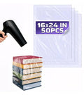 16x24 Shrink Wrap Bags for Gifts – 50 Pcs Clear Heat Shrink Wrap for Mother’s Day Packaging, Works with Hair Dryer at Medium Temperature – Neat Storage for Clothing, Cosmetics, Boxes & Bulky Items - size: 1 count (Pack of 50)