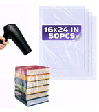 16x24 Shrink Wrap Bags for Gifts – 50 Pcs Clear Heat Shrink Wrap for Mother’s Day Packaging, Works with Hair Dryer at Medium Temperature – Neat Storage for Clothing, Cosmetics, Boxes & Bulky Items - size: 1 count (Pack of 50)