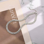Moodear Gold Necklace for Women Dainty Chunky 14K Gold Plated/Sliver Plated Chain Necklace Cuban Link Paperclip Chain Choker Toggle Clasp Layered Necklace for Women Trendy Fashion Gift - style: Cuban Chain