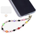 Marble Beaded Phone Wrist Strap,Detachable Phone Bracelet Strap with Tether Tab,Hands-Free Wristlet Strap (Colorful Smiley Face) - color: Colorful Smiley Face