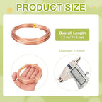 PATIKIL 99.9% Pure Copper Wire for Jewelry Making, 16 Gauge (1.3mm) Copper Craft Wire 24.6 Feet Beading Jewelry Making Supplies for Crafting Wreath Electroculture Gardening - size: 16 Gauge x 24.6 Feet