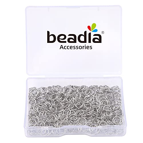 BEADIA Platinum Plated Jump Rings Non Tarnish 6mm 400pcs for Jewelry Making Findings - color: Platinum, size: 0.7x6mm