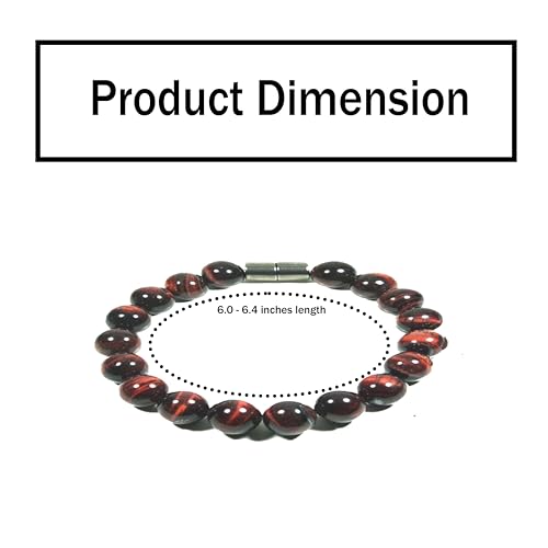 Rose Quartz Bracelet - 8mm Healing Crystal for Love, Unisex - color: 03: Red Tiger, style: A: 6-6.4 inches