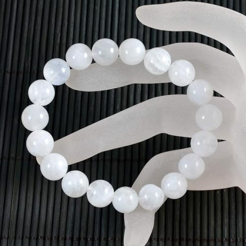 AD Beads Natural Gemstone Round Beads Stretch Bracelet Healing Reiki 10mm (Moonstone) - color: Moonstone