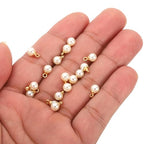 PATIKIL Pearl Charm, 100pcs Pearl Beads Faux Pearl Pendant Charm DIY for Jewelry Making Bracelets Earrings Necklace Crafts - color: Golden Beige, size: 5mm