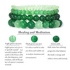 Vinswet 4pcs Beaded Bracelets for Women,Natural Healing Crystal Gemstones Bracelet,Anxiety Stress Relief Bracelet Handmade purple Jewelry Gifts for Women - color: Light green cat eyes&Dark green cat eyes&Green jade