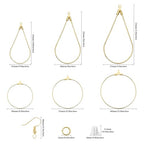 286Pcs Earrings Beading Hoop Set for Jewelry Making,36 Beading Hoops Earring Finding Teardrop Round Earring Hoops with 50 Hooks,100 Jump Rings,100 Earring Backs for Earrings Making Supplies(K Gold) - color: 286Pcs-K Gold