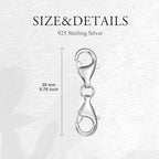 925 Sterling Silver Lobster Clasp for DIY Necklace Bracelet Jewelry Making, Double Spring Clasp with Closed Jump Rings, Necklace Extender Clasp Connector Bracelet Extension (Style 4) - style: Style 4