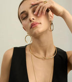 Aobei Pearl 18K Gold Plated Cuff Choker Necklace for Women Chunky Wire Chain Collar Jewelry - style: Love Knot